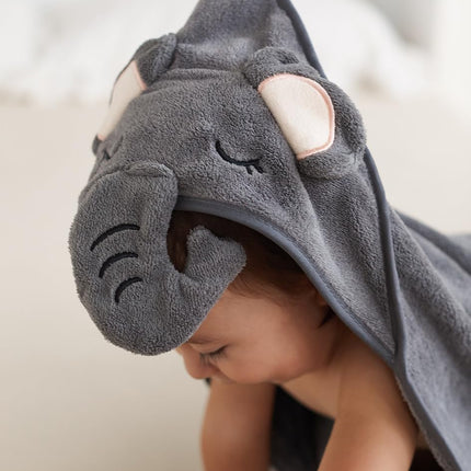 Baby Hooded Bath Towel,2 Pack  Babie Towels for Newborn,Infant,Toddler,Ultra Absorbent Soft (White Bear+Blue Bear)