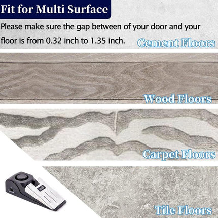 Door Stop Alarm with 120DB Security Feature – Pack of 4 Floor Wedge Doorstops for Home, Apartment, and Travel Use