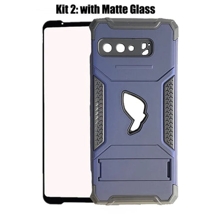 ZSHOW Military Grade Armour Case for ASUS ROG Phone 3 with Air Trigger Compatibility, Kickstand, and Dust Plug for Enhanced Drop Protection