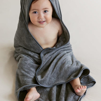 Baby Hooded Bath Towel,2 Pack  Babie Towels for Newborn,Infant,Toddler,Ultra Absorbent Soft (White Bear+Blue Bear)