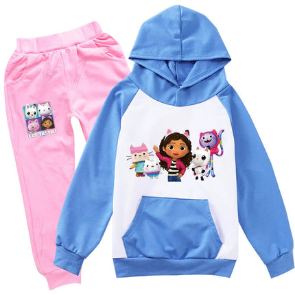 Gabby Dolls Cartoon-Inspired Children's Hoodie and Jogging Pants Set - Autumn Tracksuit for Toddlers