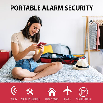 Goldy Lock 2-In-1 Portable Door Lock and Alarm Providers Home, Travel Security Privacy. Prevent Entry to Home, Apartments, Hotels, Dorms & Rentals.