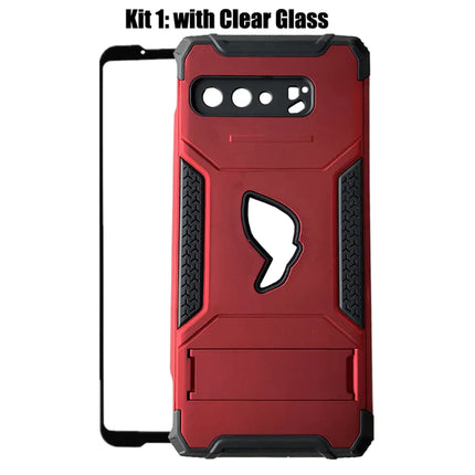 ZSHOW Military Grade Armour Case for ASUS ROG Phone 3 with Air Trigger Compatibility, Kickstand, and Dust Plug for Enhanced Drop Protection