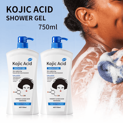 Kojic Acid Shower Gel Deep Cleansing Brighten Body Wash Whitening Exfoliator Chicken Skin Body Care Moisturizing Skincare 750ml