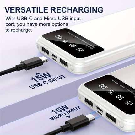 Power Bank Portable Charger 10000mAh, Battery Pack For Heated Vest Heated Jackets, 5V 3A External Phone Charger For Heated Clothes, Smartphones, Tablets, Smartwatches And More