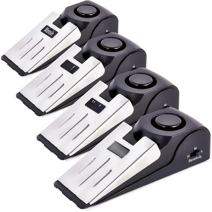 Door Stop Alarm with 120DB Security Feature – Pack of 4 Floor Wedge Doorstops for Home, Apartment, and Travel Use