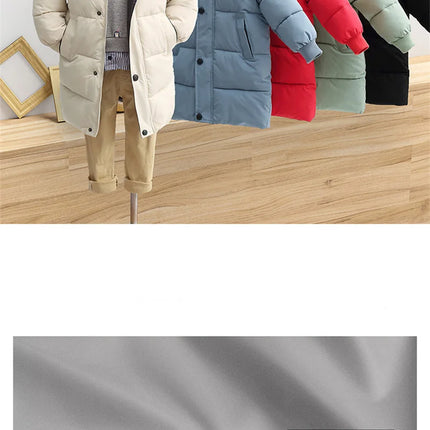 Kids Down Long Outerwear Winter Autumn Teen Cotton Clothes Boys Girls Cotton-Padded Parka Coats Big Children Thicken Warm Jacket