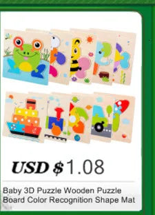 Kids Wooden Toys 3D Wood Puzzle Cartoon Animals Cognitive Jigsaw Puzzle Early Learning Educational Toys For Children Gift