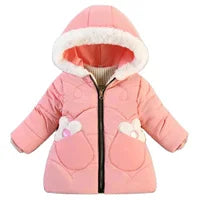 Winter Baby Down Cotton Jacket Winter 2023 New Fashion Cute Cartoon Coat Boys Girls Hooded Warm for Children's Outerwear 0-5y