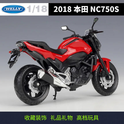 Welly 1:18 2018 Honda NC750S Die Cast Vehicles Collectible Hobbies Motorcycle Model Toys