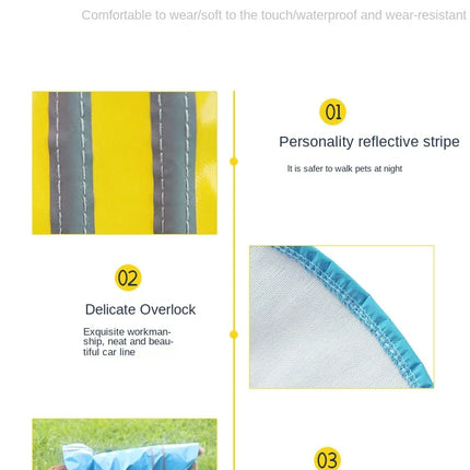 Dog Clothes, Waterproof Jackets, Hooded Raincoats with Reflective Strip, Outdoor Breathable Clothes for Puppies