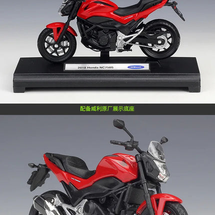 Welly 1:18 2018 Honda NC750S Die Cast Vehicles Collectible Hobbies Motorcycle Model Toys