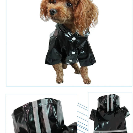 Dog Clothes, Waterproof Jackets, Hooded Raincoats with Reflective Strip, Outdoor Breathable Clothes for Puppies