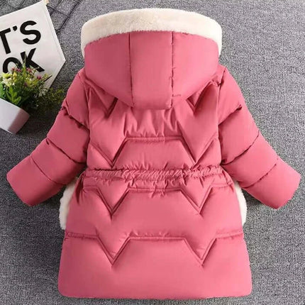 Autumn Winter Girls Jacket Keep Warm Fashion Hooded Outerwear Birthday Christmas Princess Coats 3 4 5 6 7 8 Years Kids Clothes