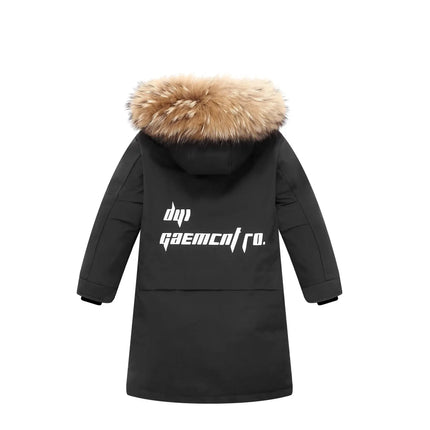2025 Winter Children Down Jacket For Boys Real Raccoon Fur Hooded Waterproof Teenage Boys Jacket 3-14 Years Kids Outwear Coat