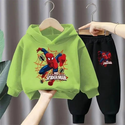 Marvel Spring Autumn Children's Clothing Sets Spiderman Boys Sweatshirt+Sweatpant 2pcs Kids Hooded Sport Pullover Set Tracksuit