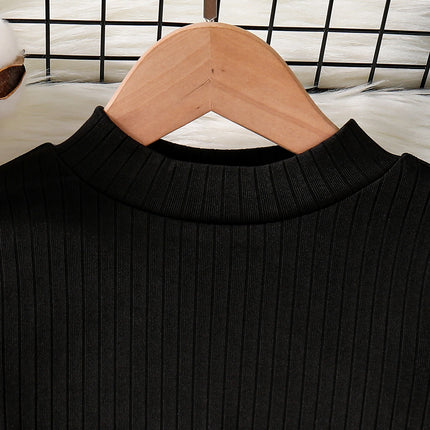 Spring & Autumn Kids Cute Fashion dress Girls Casual Solid color round neck wing sleeve shirt Red plaid skirt ceremonial dress s