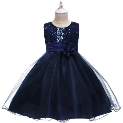 Girl Dress Flower Embroidered Bow Princess Dress Children Lace Mesh Tutu Wedding Christmas Birthday Party Dress Girl Dress