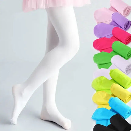 Kids Pantyhose Ballet Dance Tights for Girls  Summer Spring Candy Color Stocking Children Velvet Solid White Pantyhose