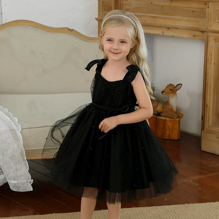 Baby Girl Halloween Costume Toddler Girl Black Beaded Evening Party Dress 12M Girls Princess Tutu Gown Infant Birthday Outfits
