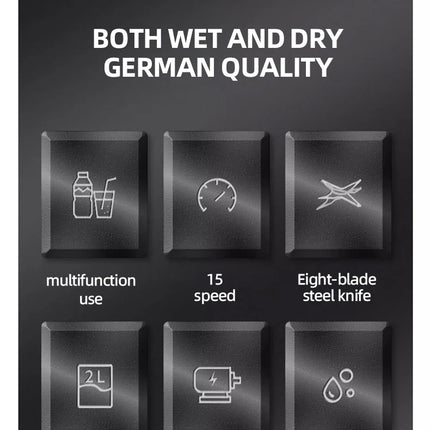 2000W Heavy Duty Commercial Blender Stationary Mixer Ice Smoothies Appliances for Kitchen Professional High Power Food Processor