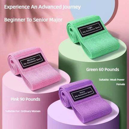 3Pcs Fabric Resistance Hip Booty Bands Glute Thigh Elastic Workout Squat Circle Stretch Fitness Strips Loops Yoga Gym Equipment