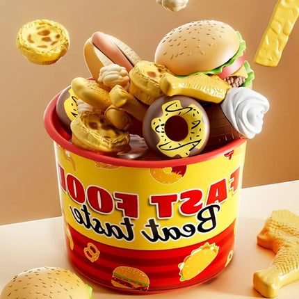 Kid Kitchen Toy Set Simulation Make Hamburger Pizza Fries Pretend Play Food Cooking Cutting Game Montessori Interactive Toy Gift