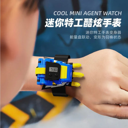 Genuine Mini Secret Service Watch Toy Boy Mecha Robot Ruper Dinosaur Power Deformation Toy Suit Action Figures Kids Gifts
