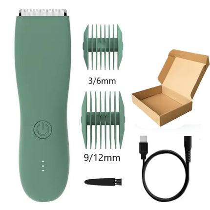 Body Hair Trimmer Shaver for Men Ball Trimmer for Groin Pubic Replaceable Ceramic Blade Groomer Electric Razor Waterproof Clippe