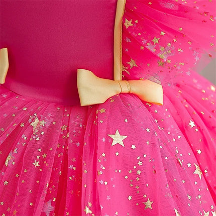 Baby Girls Dresses for 1st Birthday Party Backless Embroidery Elegant Big Bow Wedding Tutu Gown Girls Pink Formal Gala Costume