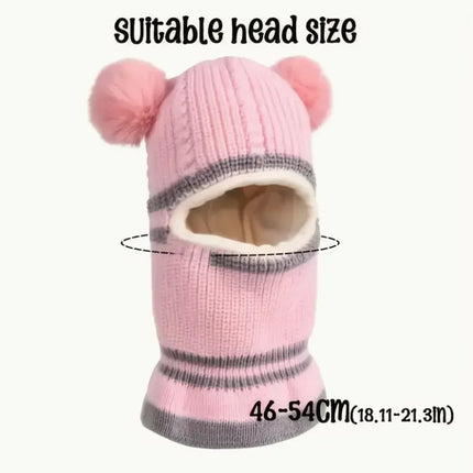 Winter Knit Cap, Scarf And Mask Cap, Earmuffs Windproof Ear Protection, Hot Lining, Suitable for Boys And Girls