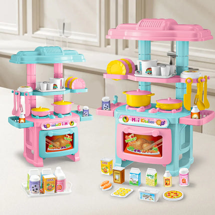 Miniature Kitchen Cooking Set Kid Toys, Food Drink Pop Cans Pretend Play Mini Kitchen Game Accessories Set House Games Gifts