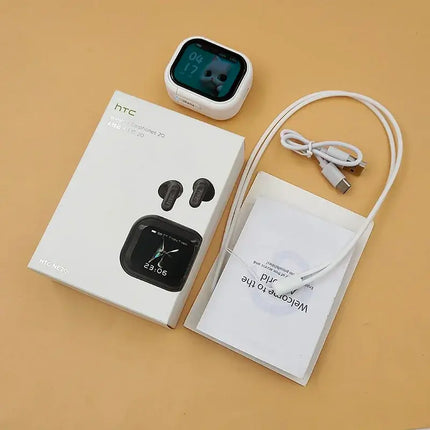 HTC NE20 Bluetooth V6.0 Earphones TWS Sports Wireless Headphones AI Translator Earbuds In-Ear Noise Reduction Headsets With Mic