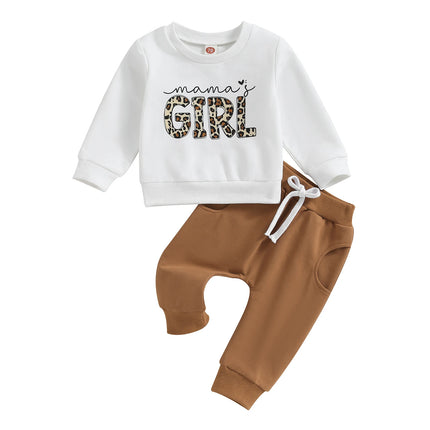 Casual New Baby Boys Long Sleeve Outfits Clothes Fashion Letter Print Sweatshirt Tops Elastic Pants Suit for Baby Fall Clothing