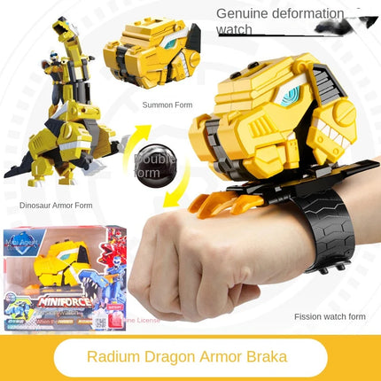 Genuine Mini Secret Service Watch Toy Boy Mecha Robot Ruper Dinosaur Power Deformation Toy Suit Action Figures Kids Gifts