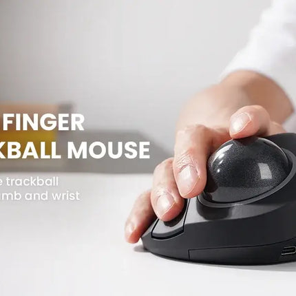 ProtoArc Wireless Index Finger Trackball Mouse Rechargeable RGB Rollerball BT 2.4g Mice for Computer Laptop 3 Device Connection