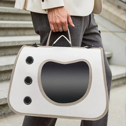 Portable Pet Carrier Bag for Small Dogs Cats Foldable Shoulder Backpack Breathable Travel Outdoor Kitten Puppy Carrier Handsfree