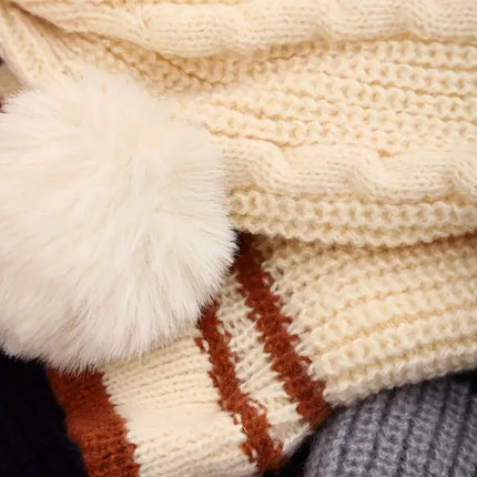 Winter Knit Cap, Scarf And Mask Cap, Earmuffs Windproof Ear Protection, Hot Lining, Suitable for Boys And Girls