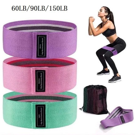 3Pcs Fabric Resistance Hip Booty Bands Glute Thigh Elastic Workout Squat Circle Stretch Fitness Strips Loops Yoga Gym Equipment