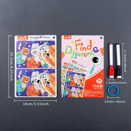 Kid's Find Difference Drawing Circle Game Learning Educational Children Training Concentration Activities Toys for Birthday Gift