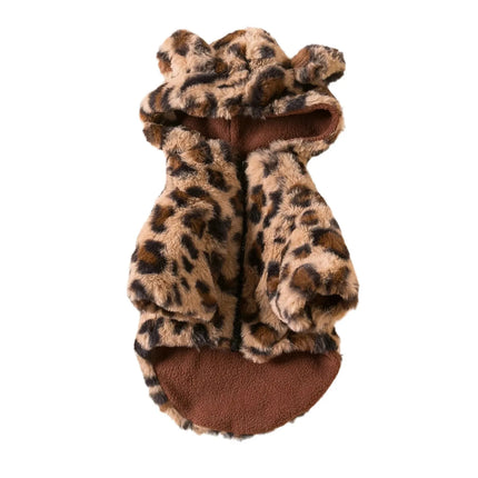 Dog clothes,spring and autumn clothes,leopard print hooded coats,cat clothes,thickened teddy schnauzers,Pomeranians,pet