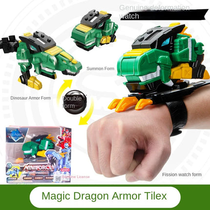 Genuine Mini Secret Service Watch Toy Boy Mecha Robot Ruper Dinosaur Power Deformation Toy Suit Action Figures Kids Gifts