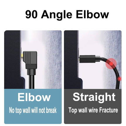 90 Degree HDMI 2.0 Cable - Graphene Enhanced for Space-Saving Installations | 8K, 3D & High Refresh Rate Aux Cable  Hdmi Cable