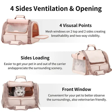 Airline Approved Pet Carrier Bag Soft Side Backpack Cat Pet Carriers Dog Travel Bags Transport For Small Dogs and Cats Outgoing