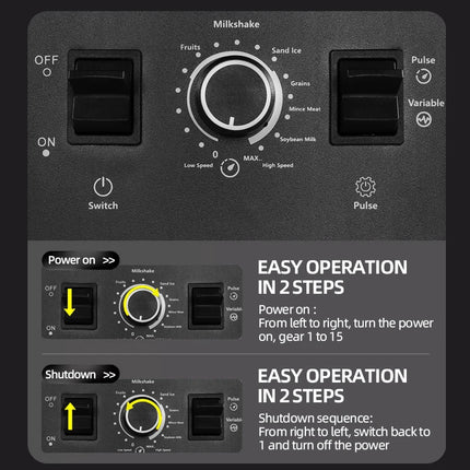 2000W Heavy Duty Commercial Blender Stationary Mixer Ice Smoothies Appliances for Kitchen Professional High Power Food Processor