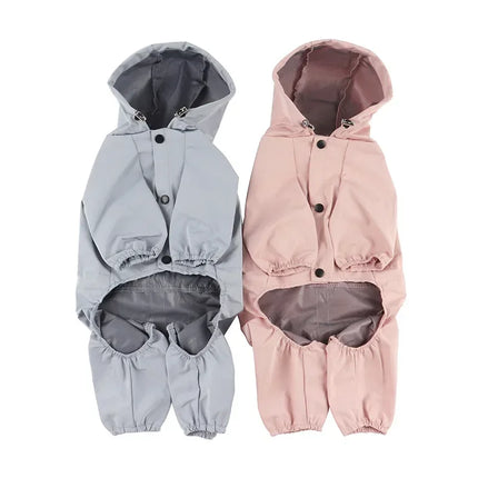 Pet dog clothing, rainproof, breathable and reflective clothes, dog four-legged raincoat, cat and dog supplies french bulldog