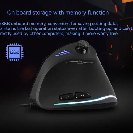C-18 Vertical Gaming Mouse 10000 DPI Programmable 11 Buttons USB Wired RGB Optical Remote Mouse Gamer Mice For Laptop PC