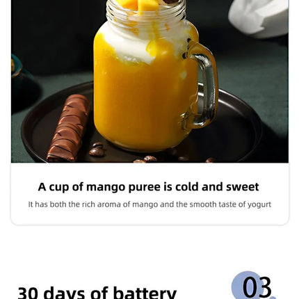 Portable Blender Bottle Electric 6 Blades Multifunction Juice Blender Fresh Juice Smoothie Blender Ice CrushCup Food Processor