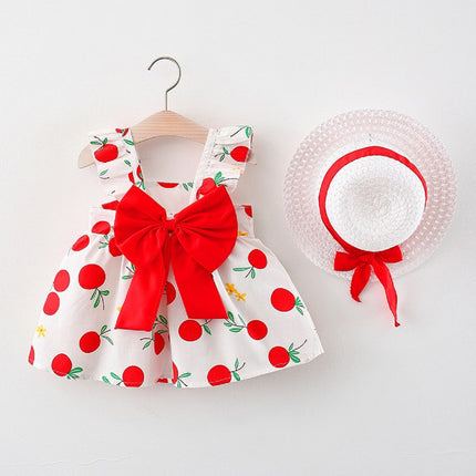 Baby Girl Dress Fruit Print Cotton Fashion Dress Summer New Comfortable Breathable Clothes