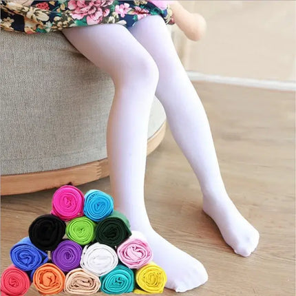 Kids Pantyhose Ballet Dance Tights for Girls  Summer Spring Candy Color Stocking Children Velvet Solid White Pantyhose